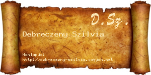 Debreczeny Szilvia névjegykártya
